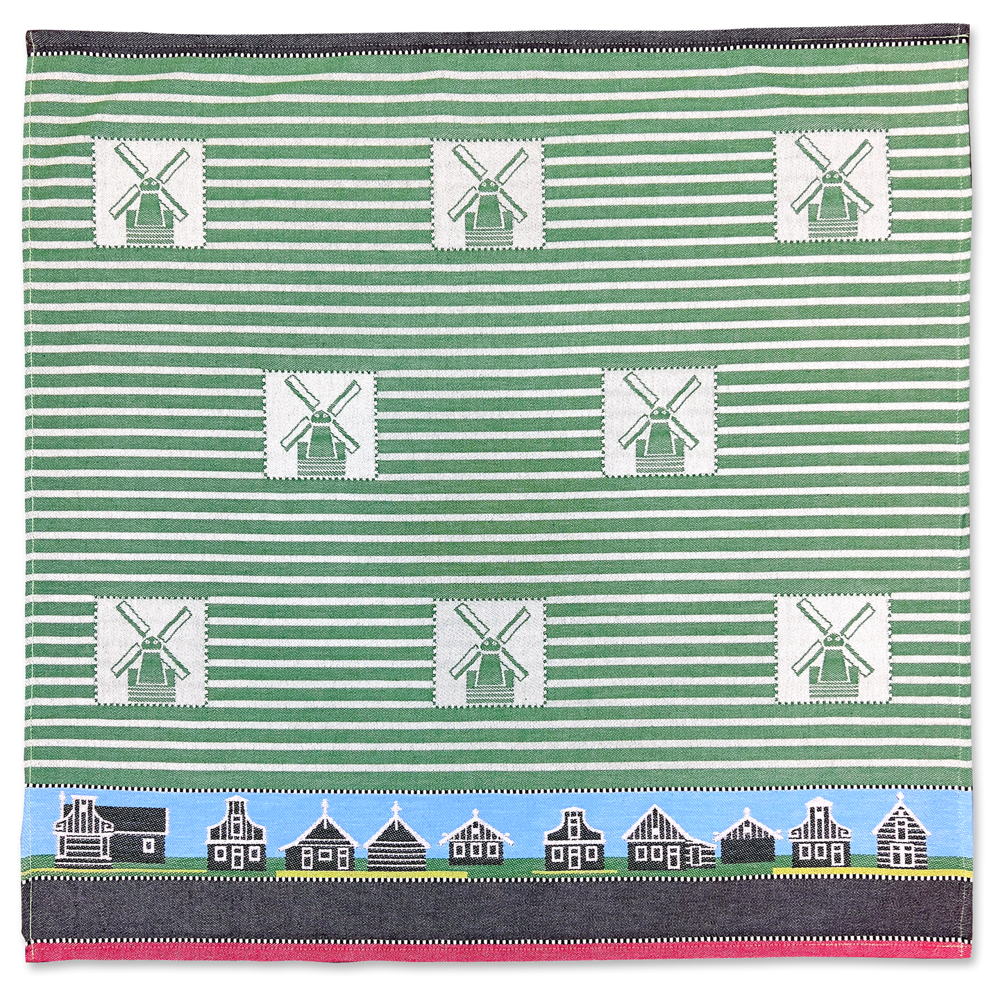 De Zaanse Schans | Theedoek - Groen