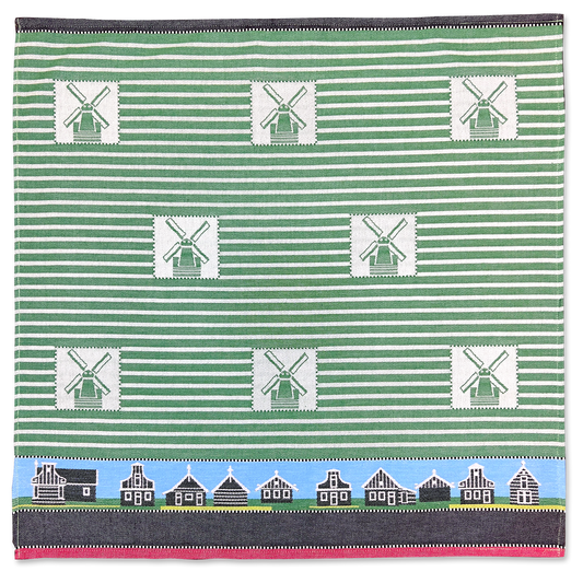 De Zaanse Schans | Theedoek - Groen